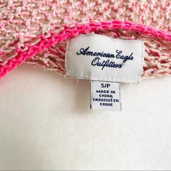 AMERICAN Eagle Pink Knit Crochet Tunic Cover Up - Picture 4 of 8